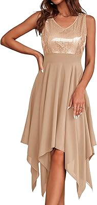 Robe trapèze en mousseline de soie à col en v pour femme