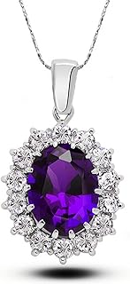 Collier en argent sterling 925 pour femme avec pendentif ovale en pierre