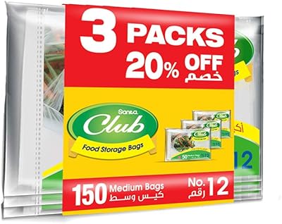 Sacs de conservation alimentaire sanita club, taille m, 50 sacs (150 sacs moyens)