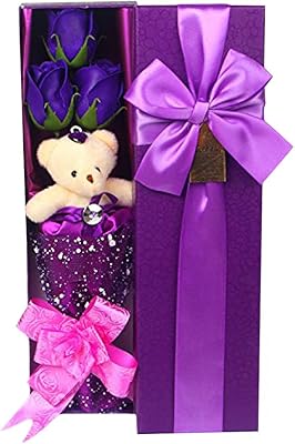 Abbie home bouquet de fleurs 3 roses de savon parfumées, coffret cadeau avec un joli ours en peluche pour elle, pour lui, pour la saint-valentin, un anniversaire de mariage, la fête des mères, un cadeau d'anniversaire et une demande en mariage (violet). L'univers du discount accessible 24/7 sur Diaytar Sénégal