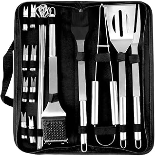 Ensemble d'outils de barbecue castowave en acier inoxydable avec sacs de rangement, ensemble
