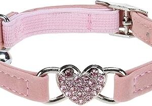 Collier réglable pingbet en velours doux et sûr avec breloque et clochettes en forme de cœur en cristal, couleur rose, modèle ba3009. Des produits authentiques à prix réduits sur Diaytar Sénégal