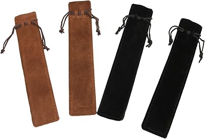 Trousse à crayons longdex 20 pièces en velours noir et marron avec cordon