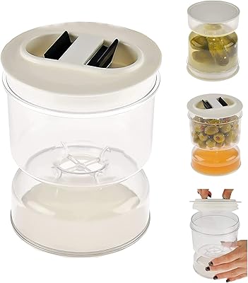 Pot sablier gravelso pour cornichons, olives marinées et jus avec passoire avec couvercle