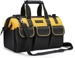 Sac à outils robuste, organisateur d'outils manuels/électriques, avec bandoulière, fermeture éclair sur le dessus
