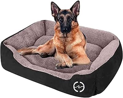 Lit lavable pour chiens de taille moyenne et grande avec tapis de cage