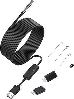 Endoscope usb pour téléphones android otg et pc caméra d'inspection endoscope étanche de 5,5 mm avec micro usb, type c, cordon semi-rigide de 16,4 pieds avec 6 lumières led, compatible avec ordinateur windows et macbook. Découvrez le shopping sans frontières avec Diaytar Sénégal