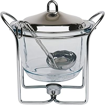 Chauffe-soupe en verre chef inox avec louche, 4 litres - k610