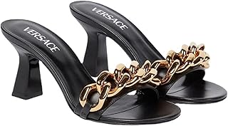 Pantoufles à talons hauts et bout ouvert pour femme en cuir polyuréthane