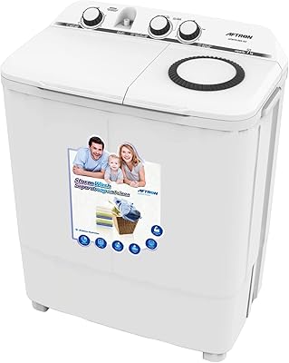 Lave-linge aftron à chargement par le haut, plastique, capacité 7 kg, coloris blanc