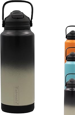 Bouteille d'eau isotherme de 32 oz avec couvercle en paille et bottes