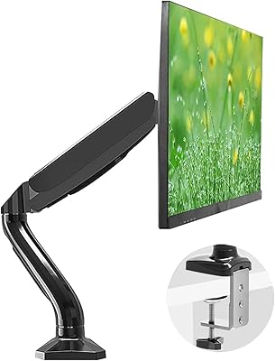 Support de moniteur de bureau à bras unique avec ressort gaz hauteur