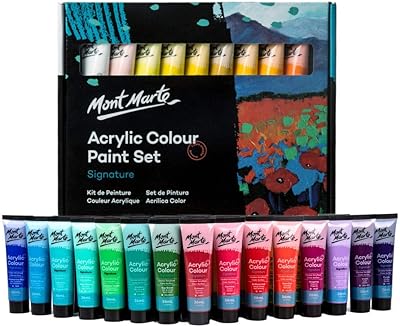 Ensemble de peinture acrylique mont marte, 24 couleurs 36 ml, parfait pour la toile,