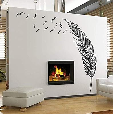 Autocollant mural amovible en plumes imperméables, décoration créative pour la maison
