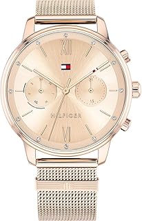Montre à quartz tommy hilfiger pour femme avec cadrans multiples et bracelet
