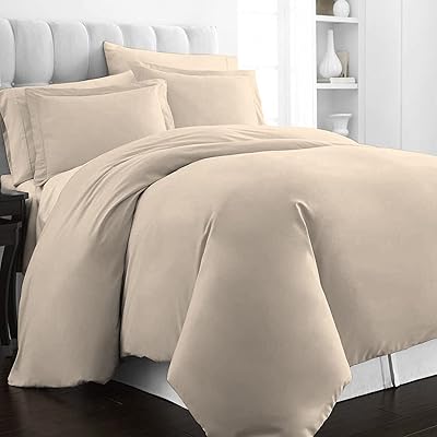 Parure de lit bizona beige en coton double 400 fils ensemble