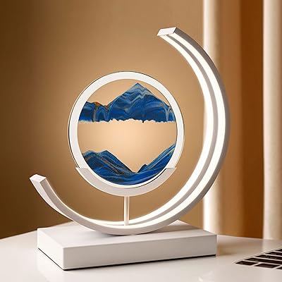 Lampe de table d'art de sable rapide lampe coulant en verre rond 3d
