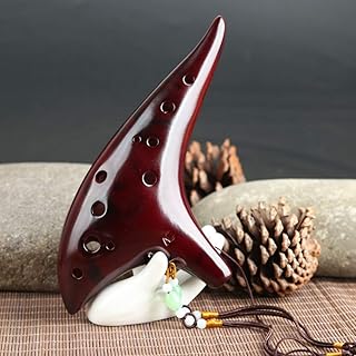 Flûte à vent en bois d'ocarina en céramique classique 12 trous assteel