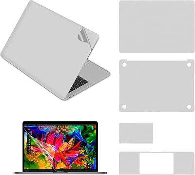 Pwkutn autocollants de protection complets 5 en 1 pour ordinateur portable macbook pro