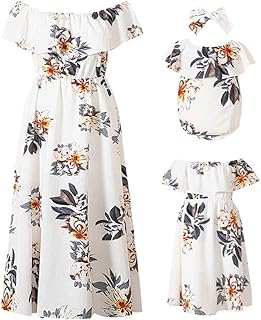 Robes en mousseline de soie à imprimé floral maman et moi avec nœud