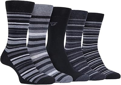 Chaussettes en coton pour hommes, lot de 5, noir/charbon, taille 40-45 eu, noir/charbon