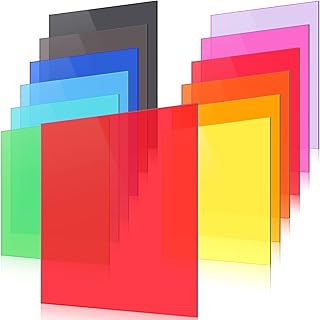 Paquet de 12 feuilles acryliques transparentes colorées de 012 pouce d'épaisseur pour la découpe