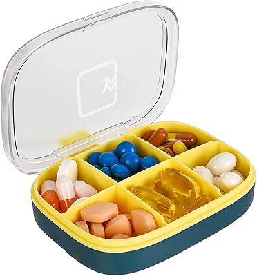 Organisateur de pilules de voyage à 6 sections, petite boîte à pilules résistante à l'humidité pour sac de voyage quotidien, pilules et vitamines, bleu. Des produits authentiques à prix réduits sur Diaytar Sénégal