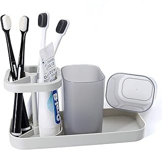 Porte-dentifrice en plastique et organisateur de gobelets, porte-brosse à dents électrique à 3