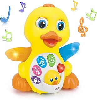 Jouet de canard flottant musical éducatif pour les tout-petits avec lumière de mouvement