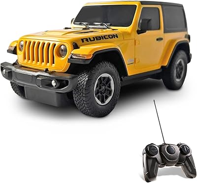 Mondo jeep wrangler 8001011636150 voiture jouet télécommandée jl world jaune et rouge