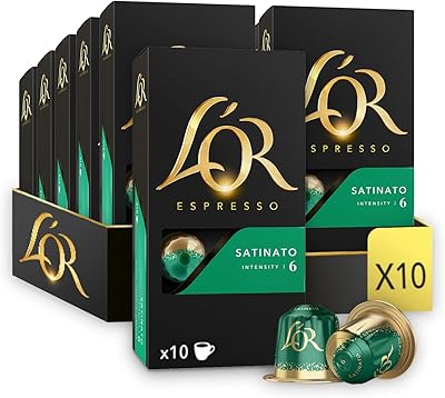 Capsules en aluminium espresso satinato, soigneusement torréfiées et sélectionnées, au goût léger lore