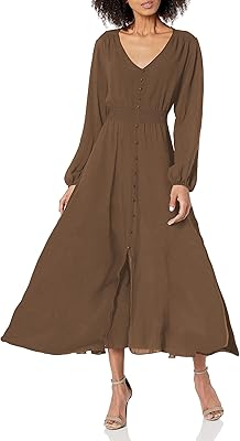 Robes longues décontractées à col en v, imprimé floral, poches fendues, boutonnées, robes
