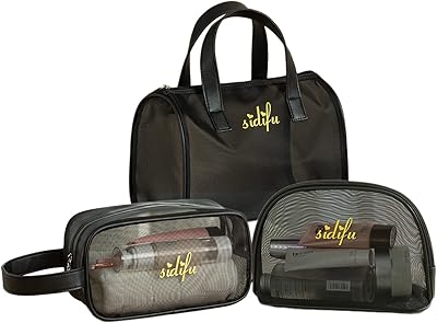 Ensemble de 3 sacs à cosmétiques voyage transparents sac de rangement de toilette