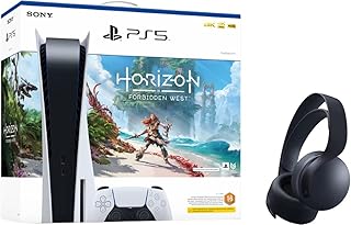 Ensemble manette horizon forbidden west playstation 5 et casque 3d noir