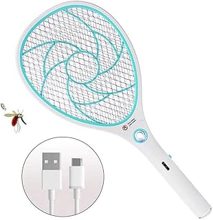 Raquette électrique contre les insectes, tapette à mouche électrique rechargeable par usb, lumière