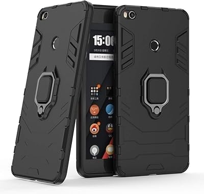 Coque de protection rigide antichoc compatible avec xiaomi mi max 2 avec anneau