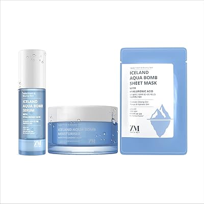 Sérum pour le visage zm islande aqua bomb avec crème hydratante et masque