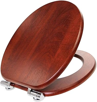 Abattant de wc, fermeture douce avec revêtement en mdf (marron)