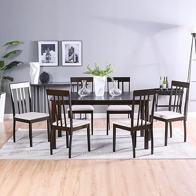 Danube home teddy table à manger rectangulaire ensemble de 7 pièces