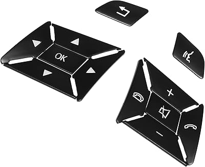 Absopro lot de 12 autocollants pour boutons de volant de voiture, décoration intérieure