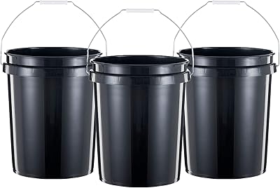Seau en plastique robuste de 5 gallons united solutions avec poignée ergonomique, facile