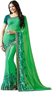 Sari imprimé de fête indienne pour femmes avec chemisier non cousu. Diaytar Sénégal : Simplicité, rapidité, économie