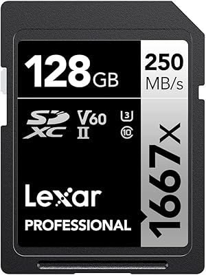 Carte sdxc lexar professional 1667x 128 go uhs-ii avec vitesse de lecture jusqu'à