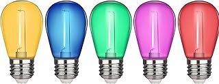 Ampoules colorées, 5 pièces de guirlandes lumineuses led colorées, ampoules de remplacement étanches