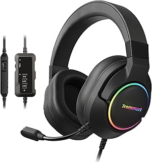 Casque de jeu usb tronsmart son surround 7.1 microphone de jeu lumière led