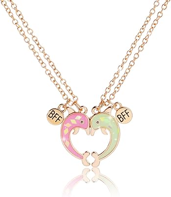 Colliers bff 2 pièces colliers d'amitié magnétiques collier dauphin en or pour meilleures