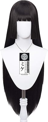 Filmia kakegurui yumeko jabami cosplay perruque, 39 pouces femmes noir droit anime halloween