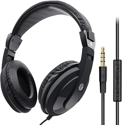 Casque usb vcom avec microphone d'ordinateur filaire avec contrôle du volume et bouton