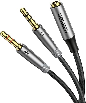 Adaptateur répartiteur de microphone pour casque ugreen 35 mm 2 mâles