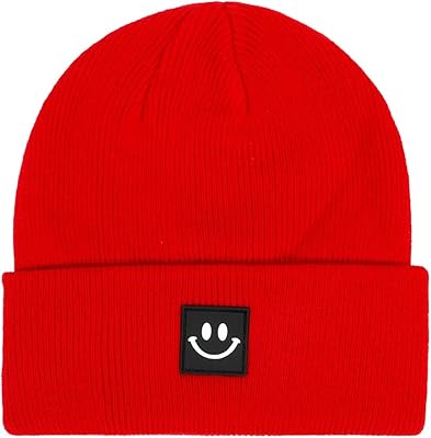 Bonnet pour tout-petits pour garçons et filles, chapeau chaud d'hiver avec visage souriant